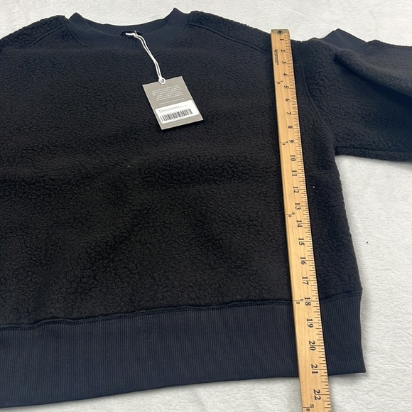 NWT Everlane XS, S The ReNew Fleece Oversized Crew Black Teddy Sweatshirt - Picture 5 of 9